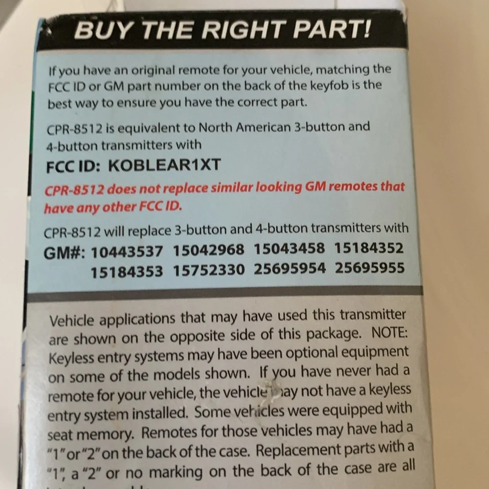 GM REMOTE CONTROL